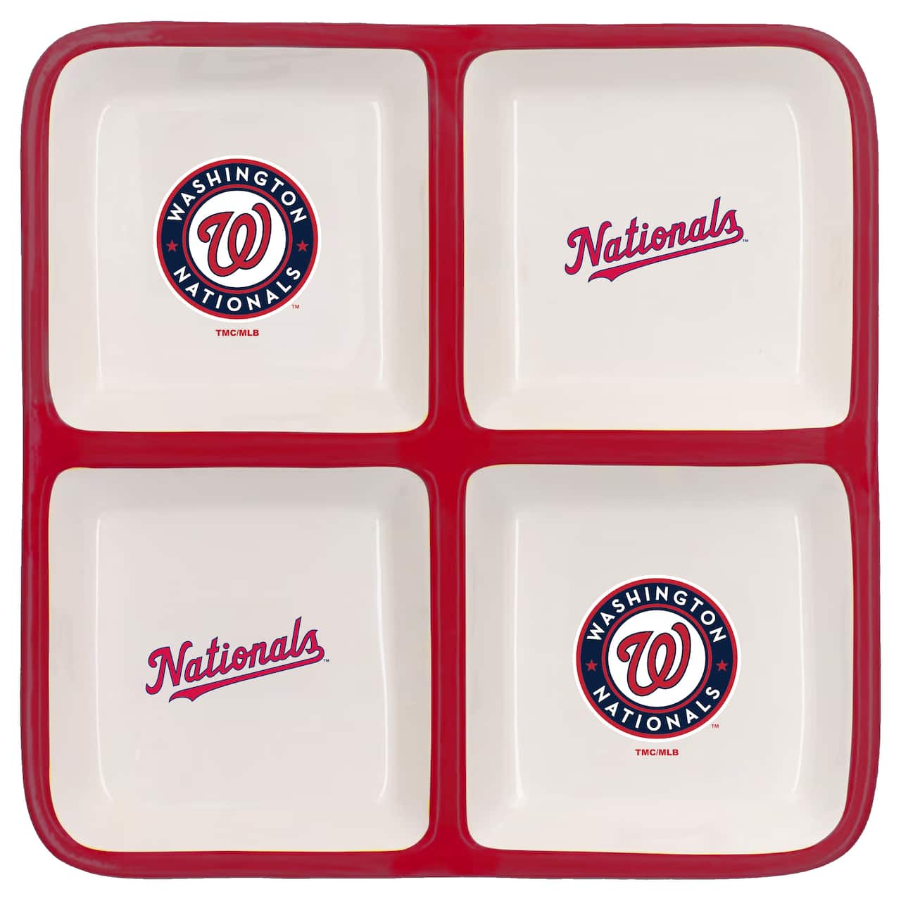 The Memory Company MLB 4 Section Square Ceramic Tray